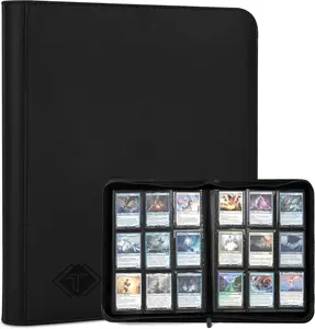 Zip MTG Card Binder with 432 Side Loading Pocket - Fits TCG Baseball Football Sports Cards - Easy to Insert Collection Binder - Black TiopLior