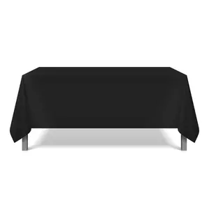 Polyester Tablecloths (Pack of 6), Rectangular & Square, Six Sizes, Black & White