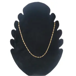 Silver 925 Gold Plated Wide Oval DC Paperclip Link Chain 2.4mm