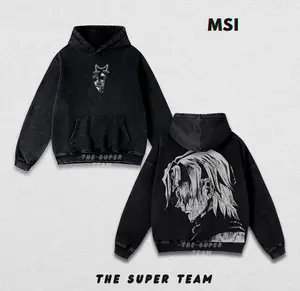 Uzui Tengen Hoodie Vintage Unisex Oversize Anime Manga Washed Heavyweight Cotton Hoodie , graphic tee,anime merch fan, outfits men