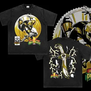 Premium Retro Power Rangers YELLOW RANGER 1.1 Stay in School Tee Vintage Unisex Oversized Heavyweight Cotton Tshirt , Gift For Him