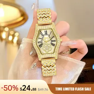 Luxury Rectangular Diamond Cut Crystal Women Watch Stainless Steel Jewelry Bracelet Waterproof 30M Elegant Wristwatch with Full Gemstones Sparkling Dial and Band Fashion Gift for Her Stylish Ladies Accessory