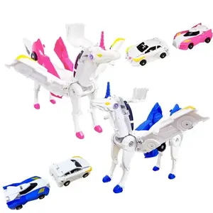 Unicorn Transforming Car Toy, Transformer Car, Fun Collision Toy Changes into Unicorn, Perfect Birthday Gift for Kids, No Batteries Needed