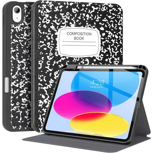 SQ-PCS008 Case for iPad (A16) 11th Generation 11 inch (2025),iPad 10th Generation 10.9 inch (2022) with Pencil Holder-[Auto Wake/Sleep],Premium Folio Stand Case with Soft TPU Back Cover-Book