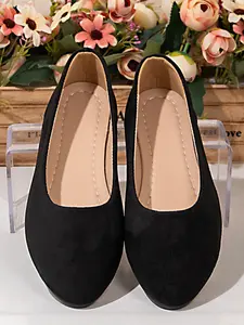 New Women's Slip-On Single Shoe, Comfortable Versatile Solid Color Rubber Casual Walking Shoes, Perfect for Various Occasions