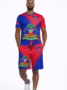 Haiti Flag Shirt & Shorts Set | Haitian Pride Summer Outfit | Unisex Matching Set