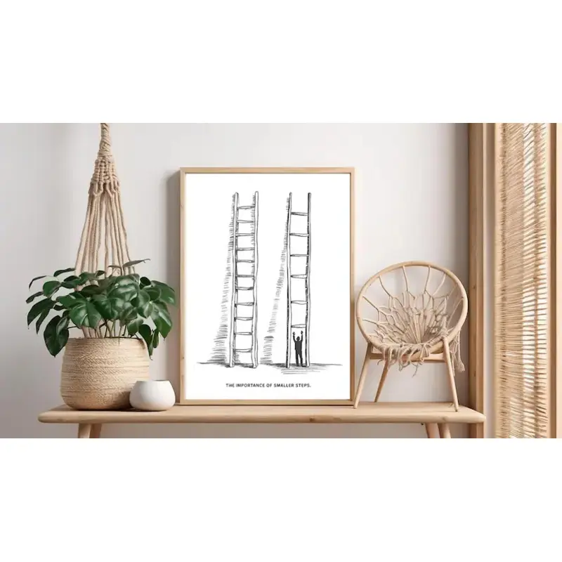 Minimalist Ladder Art Print -   Unframe-Style 08×12inch(20×30cm) Motivational Quote Poster, Lightweight Retro   Art, Home  ation Room Wall Accent (Home Supplies, Posters & Prints)