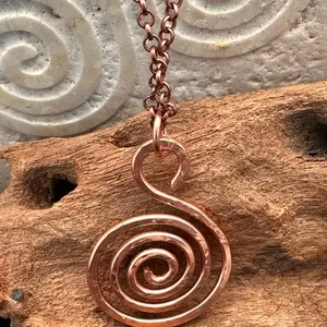 Hand-forged Copper Sacred Spiral Pendant