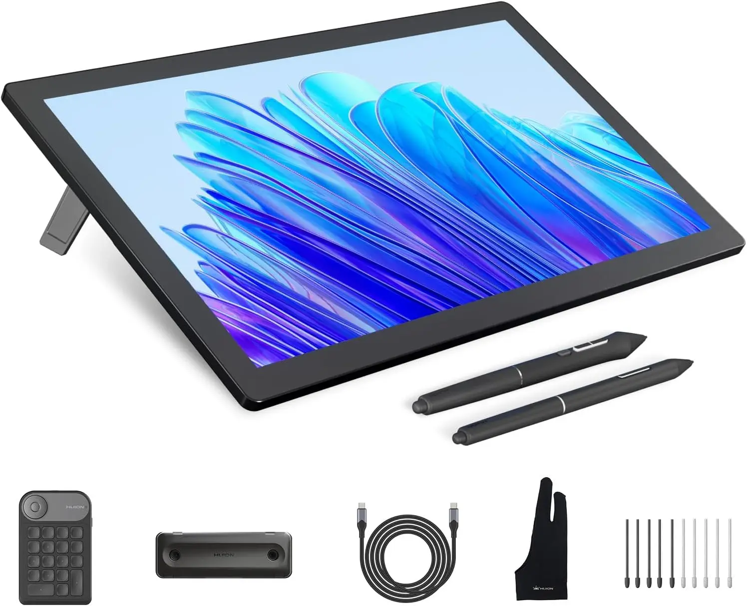 HUION KAMVAS Pro 19 4K UHD Digital Portable Foldable Charging Drawing Tablet with Touch Screen, 18.4in 96% Adobe RGB Drawing Monitor, 1.07B Colors, PenTech 4.0 PW600 Stylus, 16384 Pen Pressure, Slim Pen, Keydial Mini, Electronics Education Device