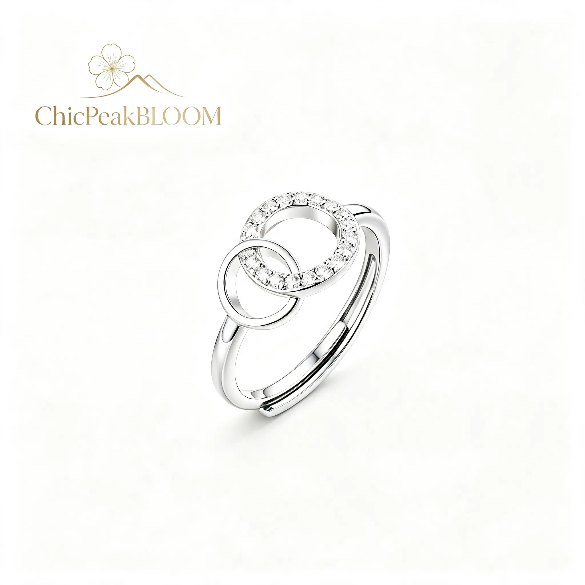 Hope Rings - To My Sister Forever Linked Ring, Stainless Steel Casual Jewelry, Eternal Sister Gift, Plain Design, All Seasons Wear, Inspirational Women's Ring, Inspirational Jewelry