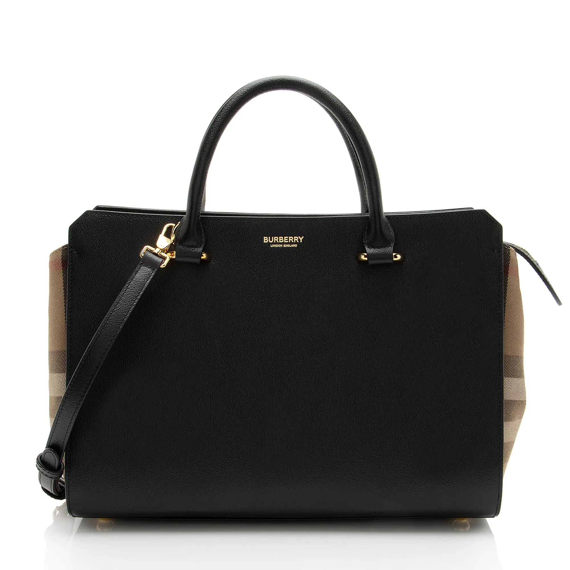 Pre-owned BURBERRY Leather Tote bags Nova Check Banwell Tote
