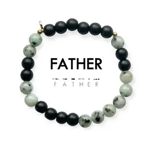 8mm Morse Code Bracelet Men's Extended Size | FATHER
