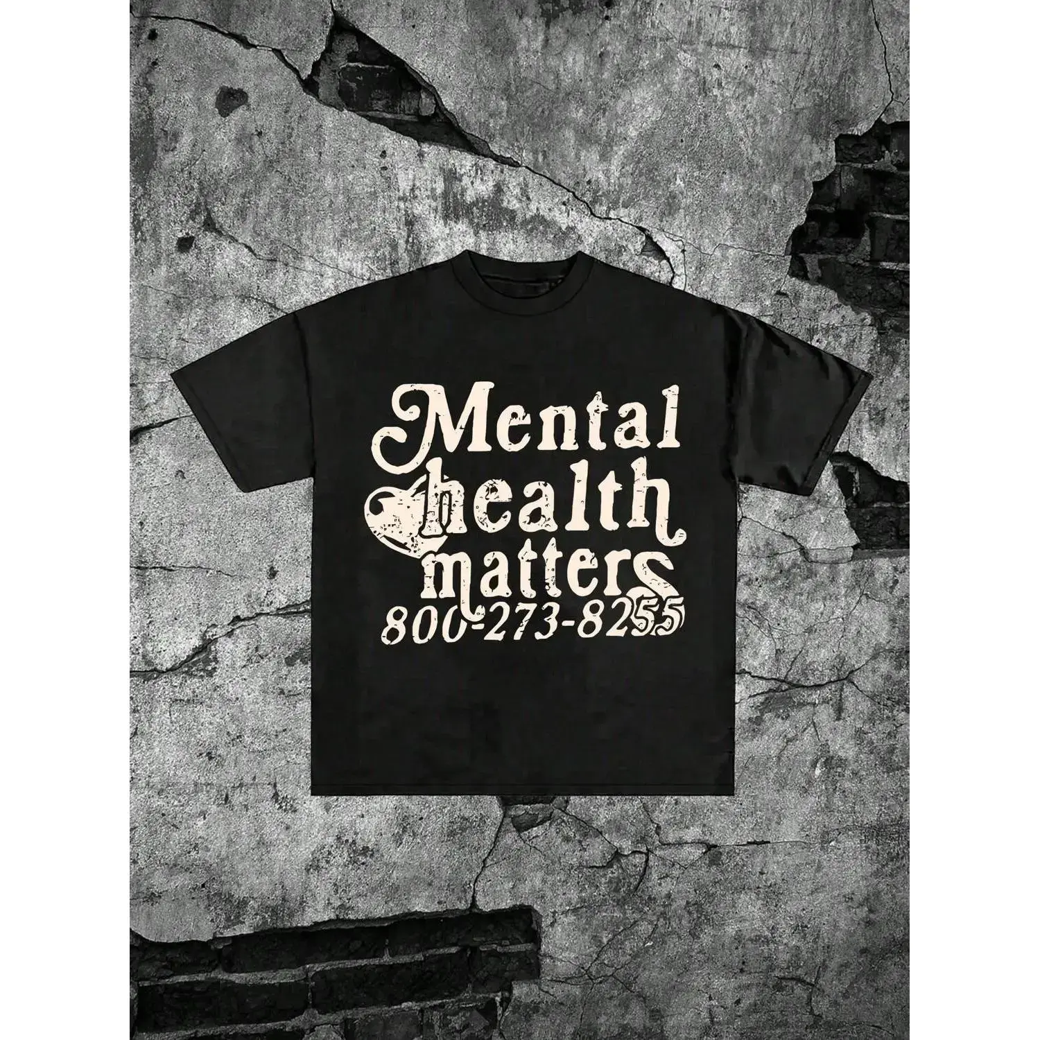 (Cotton T-Shirt) MENTAL HEALTH MATTERS Printed Short-Sleeved T-Shirt. Men's Summer Round Neck Short Sleeve T-Shirt, Fashion Printed T-Shirt