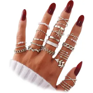 51 Pcs Gorgeous Gold Knuckle Rings Set for Women- Vintage Stackable Joint Finger Midi Rings. Dainty, Simple Twist, Hollow, and Cute Rings Pack. Exquisite Jewelry Gift for a Stylish Look.
