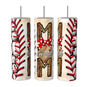 Baseball Mama 20 oz Tumbler Coffee Drinkware Insulated Lid Skinny Portable