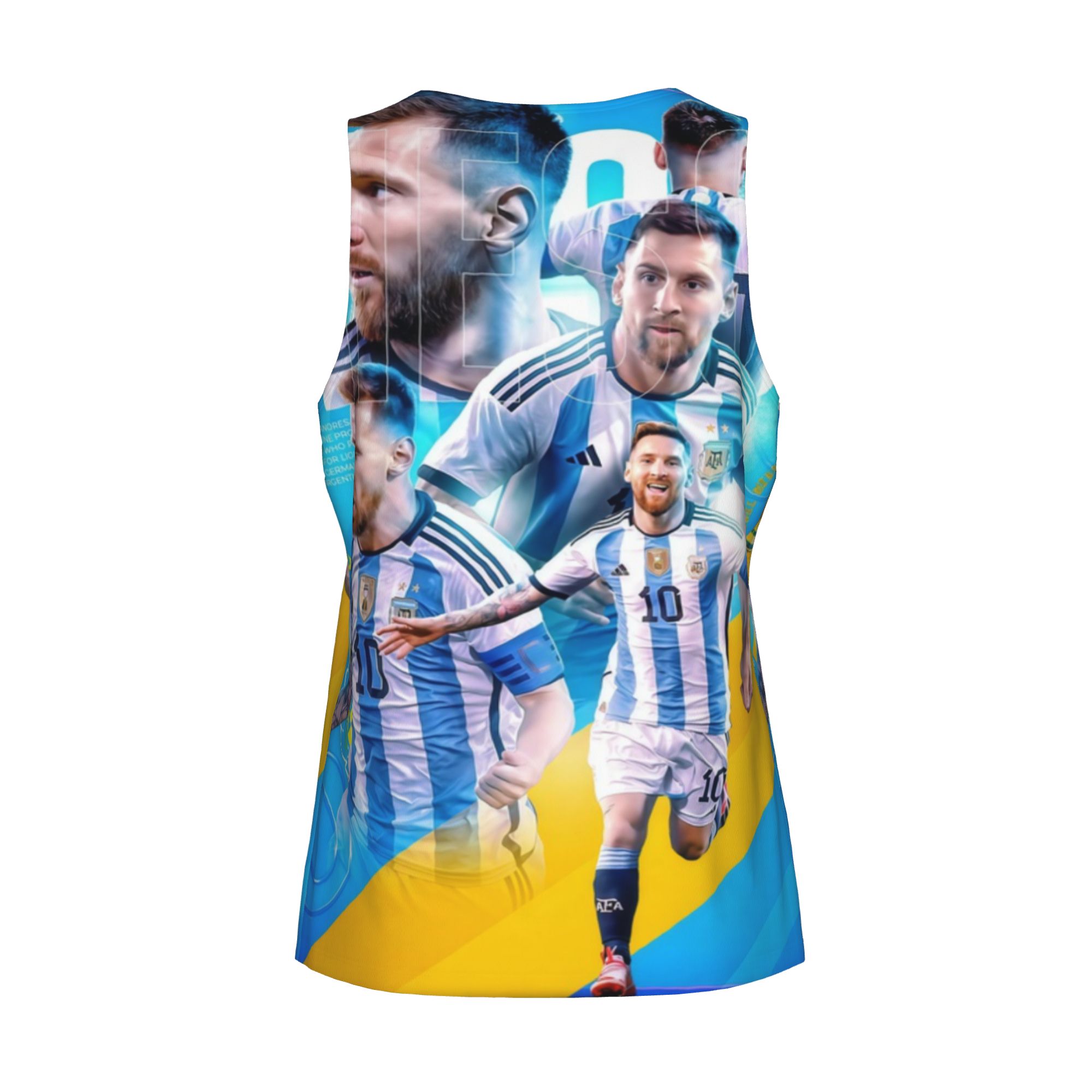 Messi's classic Argentina national team moment full-print vest Summer sports and leisure breathable