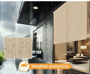 HOMEDEMO Outdoor Roller Shades for Patio, 6'W x 6' H Roll up Shade for Outside, Sun Roller Shade Cloth Roll Blinds Cordless Waterproof for Porch Gazebo Pergola Balcony Backyard Mocha