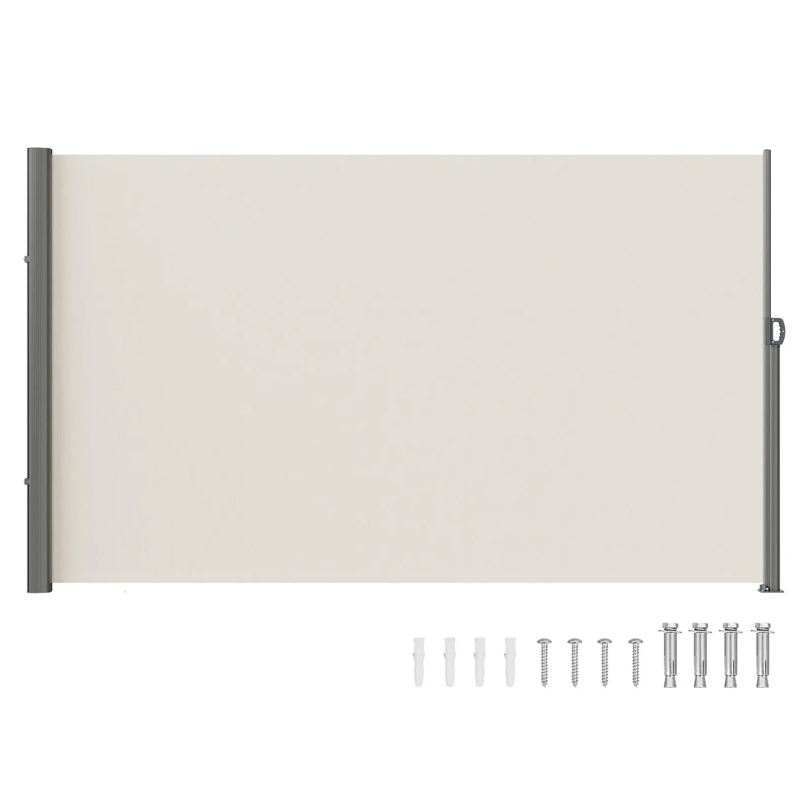 【summerfinds】VEVOR Retractable Side Awning, 71''x 118'' Aluminum Outdoor Privacy Screen, 280g Polyester Water-proof Retractable Patio Screen, UV 30+ Room Divider Wind Screen for Patio, Backyard, Balcony, Beige