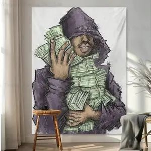 Lucki Rap Singer Rug, Lucki American Flag Decorative Mat, Easy Hanging Durable Design, Ideal Gift for Men Women Dorm Room Outdoor Parties, Tapestry Wall Mural