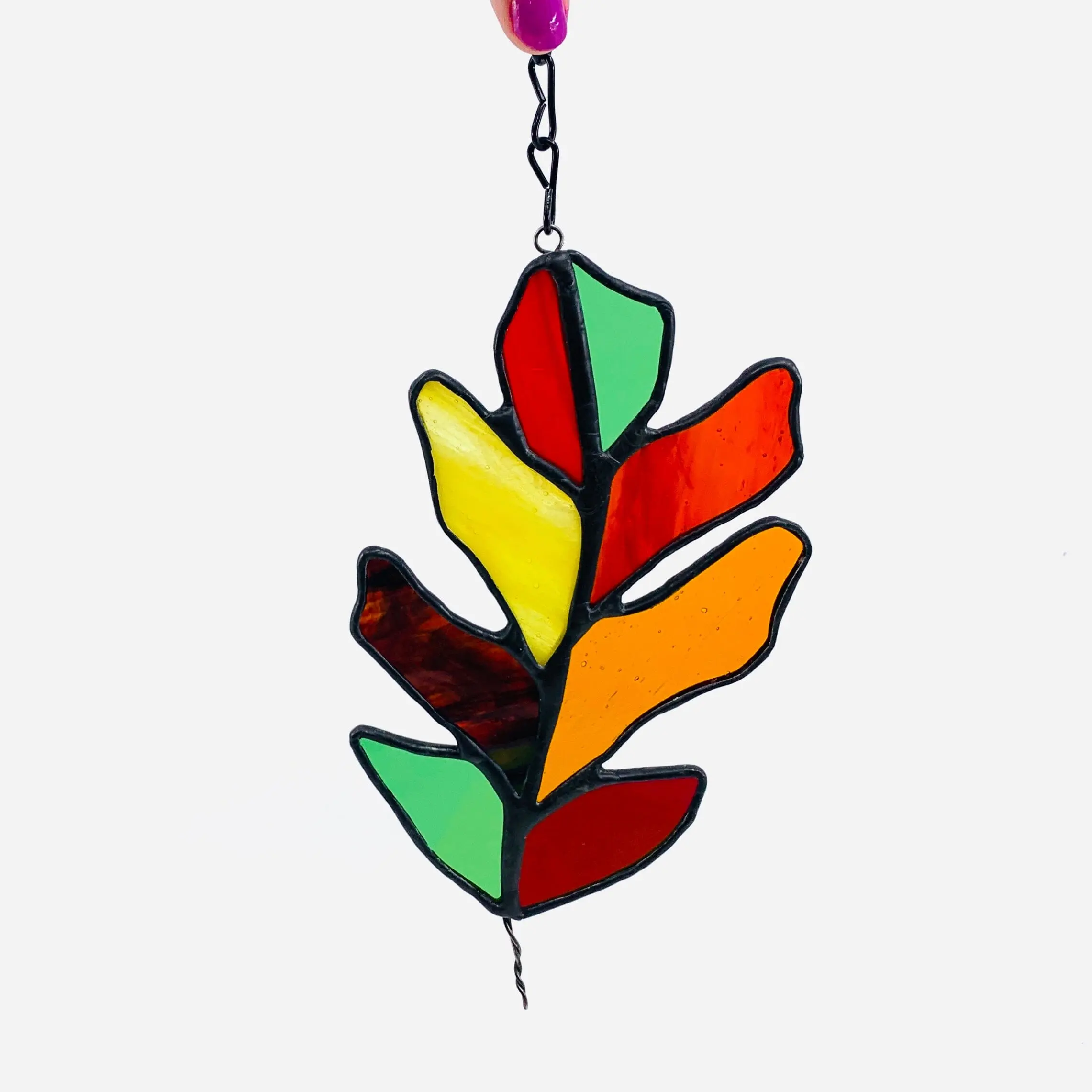 Stained Glass Suncatcher, Fall Leaves