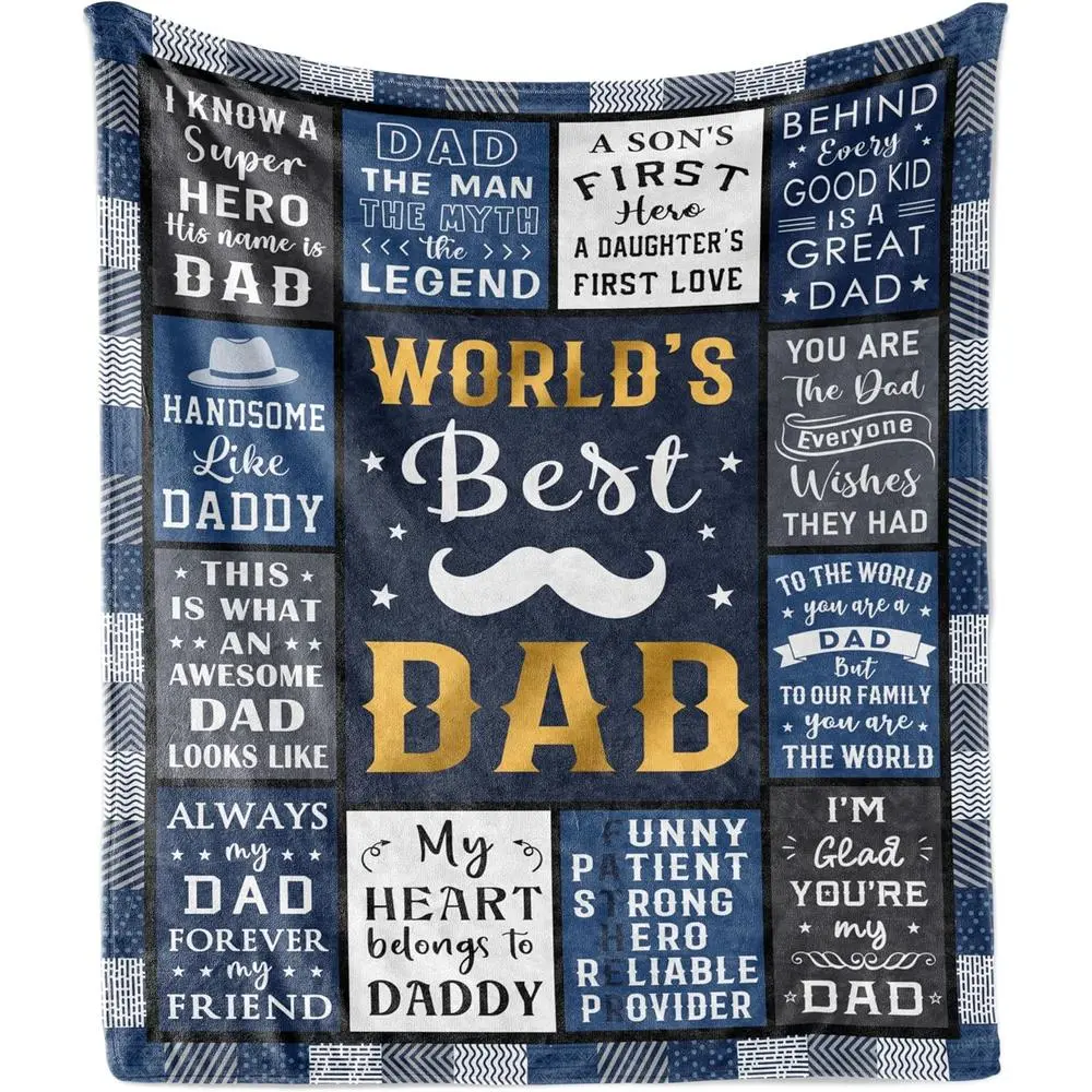 Dad Gifts, Gift for Dad, Best Dads Presents from Daughter/Son, Birthday Fathers Day Christmas Thanksgiving Gift Blanket 150×130CM