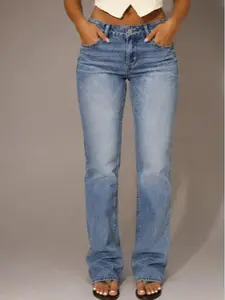 Womenswear Women's Mid-Rise Curvy-Fit Slim Bootcut Jeans