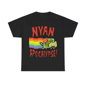 Nyan Cat Apocalypse Unisex Crew Neck T-Shirt for Men and Women