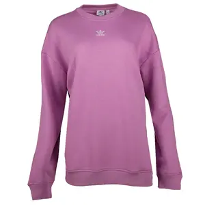adidas Womens Essentials Fleece Crew Neck Sweatshirt Casual - Purple