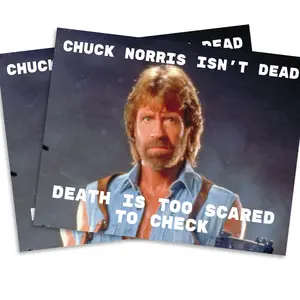 Printlabz Chuck Isn't Dead Death Is Too Scared To Check RIP Norris - 2 Pack Magnet 5 Inch - Waterproof Car Truck Locker Toolbox Magnets - CNMAG0001