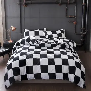 Soft Duvet Cover Set, Plaid Print Bedding Collection, Comfortable Sheets for Bedroom & Guest Room, Birthday Gift Idea, All-Season Use