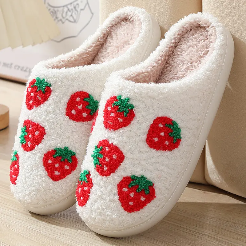 2024 Stylish House Slippers for Women, Cute Printed Fuzzy Slide Slippers, Women's Bedroom Slippers, Warm Comfort Home Slippers, Fluffy Chunky Bedroom Slippers Footwear Walking Shoes