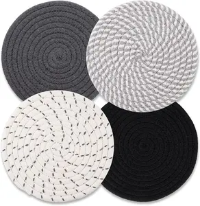 Trivets for Hot Dishes, Hot Pads for Kitchen, 7'' Trivets for Hot Pots and Pans, Pot Holders for Kitchen, Pot Holders Heat Resistant 4-Pcs, Kitchen Essentials for New Home