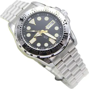Men High Quality Three Hand Transparent Case Steel Band Mechanical Luxury Brand Wristwatch Luminous Calendar
