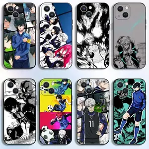 Anime Blue Lock Phone Case For iPhone 16,15,14,13,12,11 Plus,Pro Max,XS,X,XR,SE,Mini,8,7,Soft Silicone Black Cover