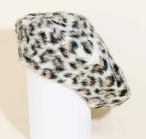 Beret- White Leopard