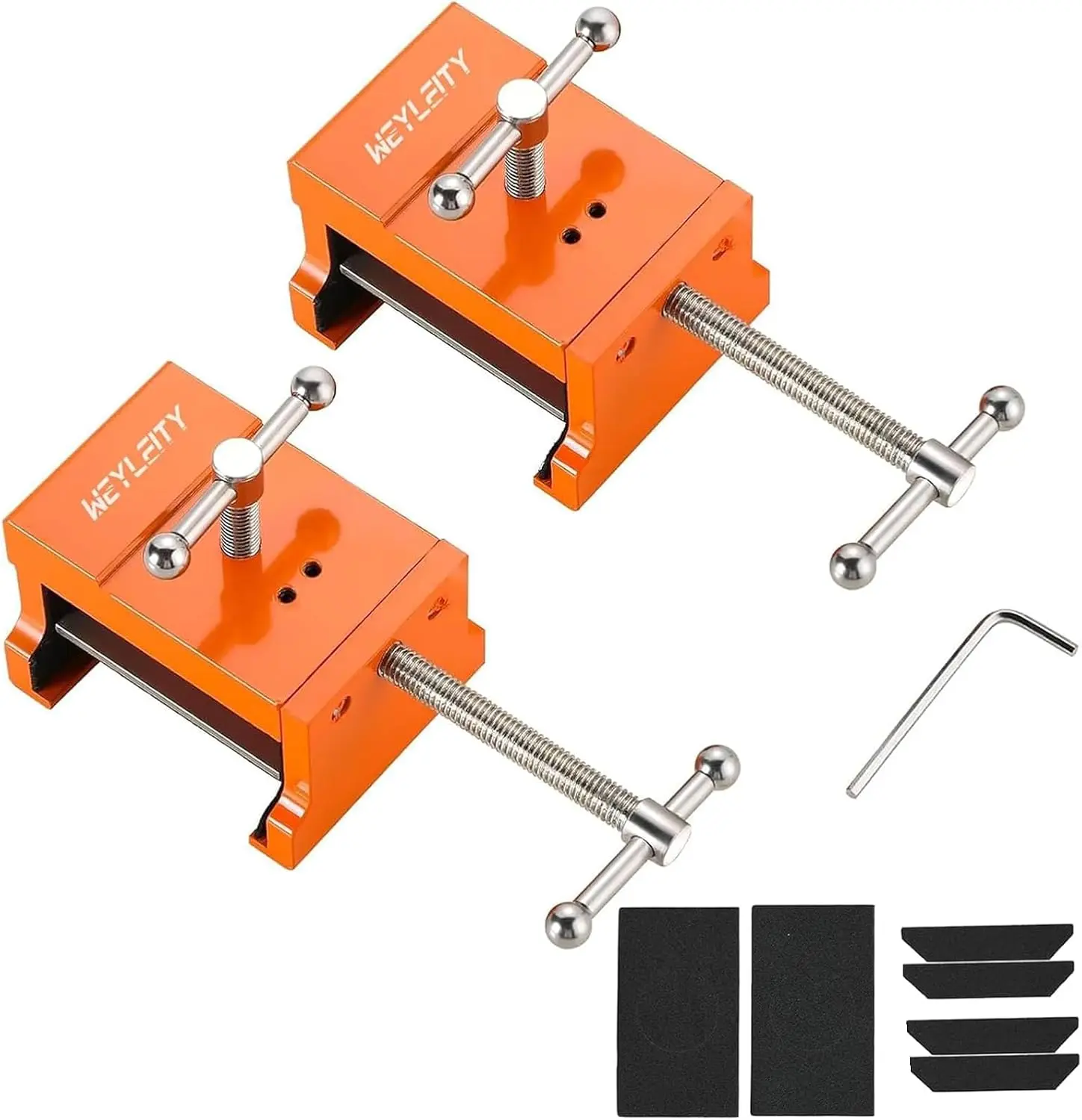 Cabinet Installation Clamps Orange 2 Pack | Cabinetry Clamp for Easy and Quick Face Frame Installation, Cabinet Clamps with Two Side Screws and Drill Hole Guide