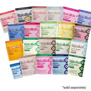 Crushed Tonic | Collagen Mix Assortment · Electrolytes – Hydrolyzed Marine & Bovine | Skin Glow, Hair & Nails | Halal Kosher Gluten Free Non-GMO Beauty Supplement