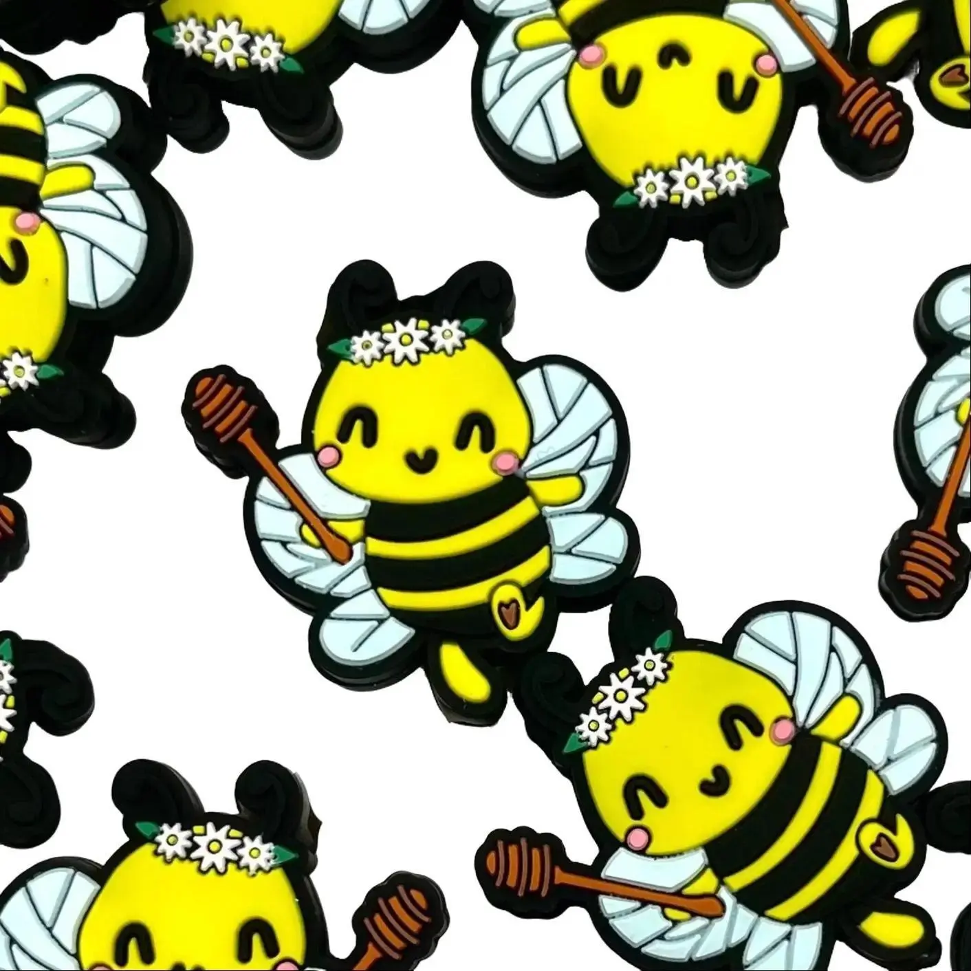 1pc Bee Sweet & Bumble Silicone Focal Beads - Crafting and DIY Project Beaded Pen Supplies Bumblebees
