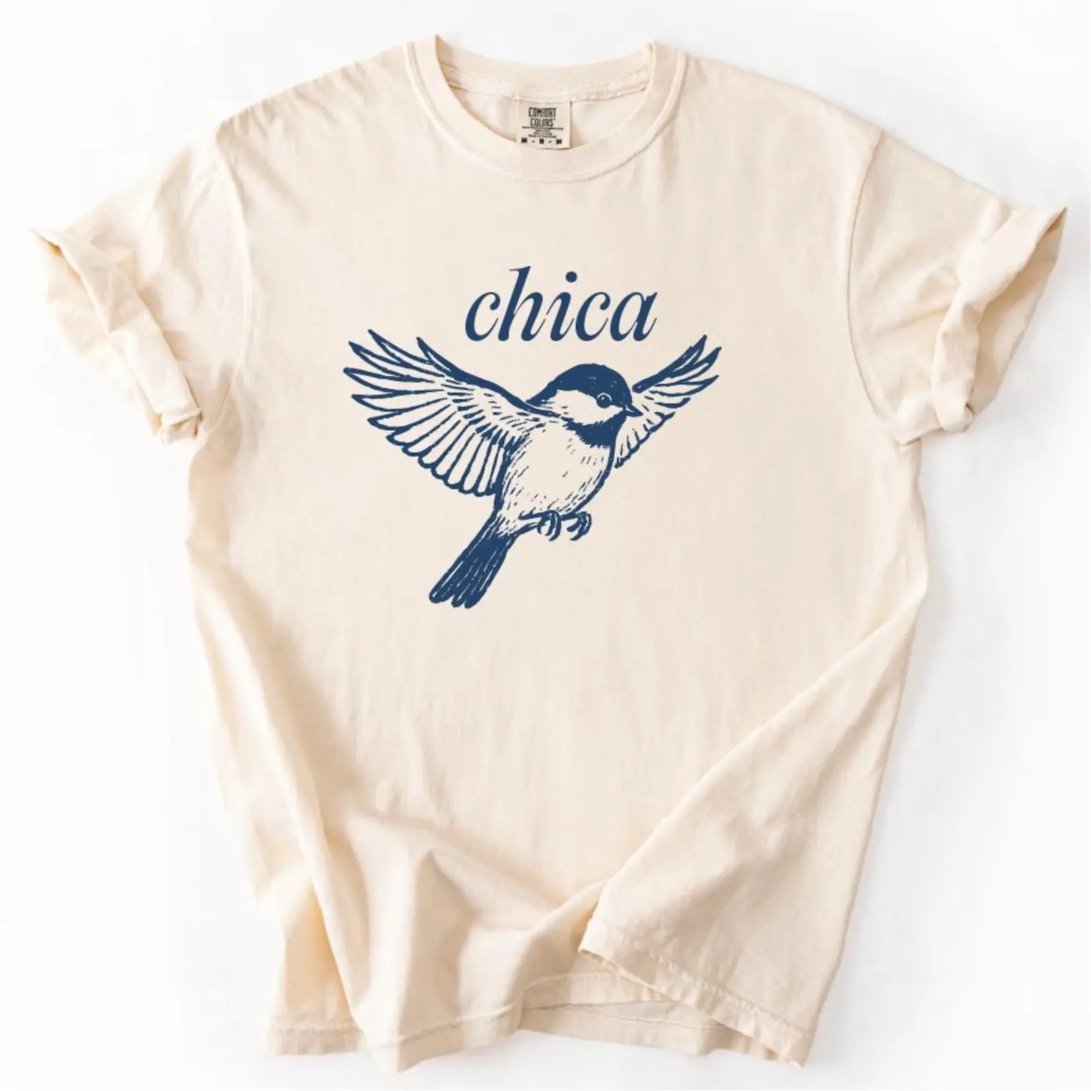 Chica Chickadee Shirt, Comfort Colors Tee, Bird Lover Spanish Graphic T-Shirt, Cottagecore Nature Top