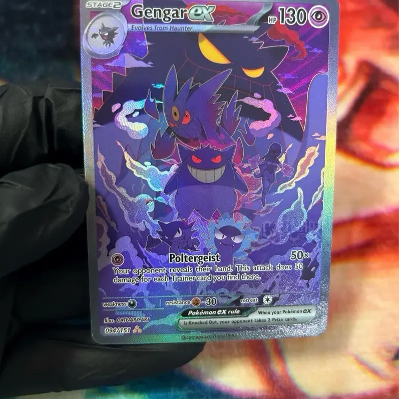Gengar Evolution Line Handcrafted Card | Holo | Textured Finish | Fan Art TCG Card