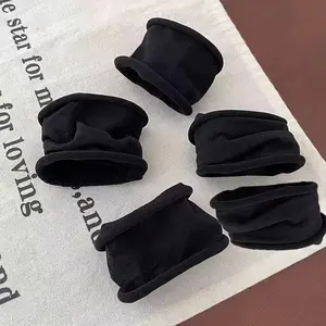 5-Piece Elegant Black Seamless Hair Ties, Non-Slip Soft Elastic Ponytail Rope, Hair-Friendly For Women, Suitable For Daily, Back-To-School, Casual, Party, Commute, Vacation, Ponytail, Bun, Face Washing, Makeup, Outfit, Travel Gift For Her