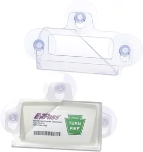 EZ Pass Holder for Windshield   3 Suction Cups Transponder Holder for   Fits EZPass Mini & iPass  UV & Water Resistant  Clear