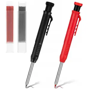 2 Pack Carpenter Pencils Mechanical Pencils with 12 Refills Built in Sharper,  Pencil Marker, Woodworking Pencils