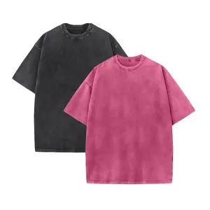 2 Pack Unisex Oversized Washed T Shirts Cotton Crew Neck Short Sleeve Loose Casual Solid Basic Tee Tops
