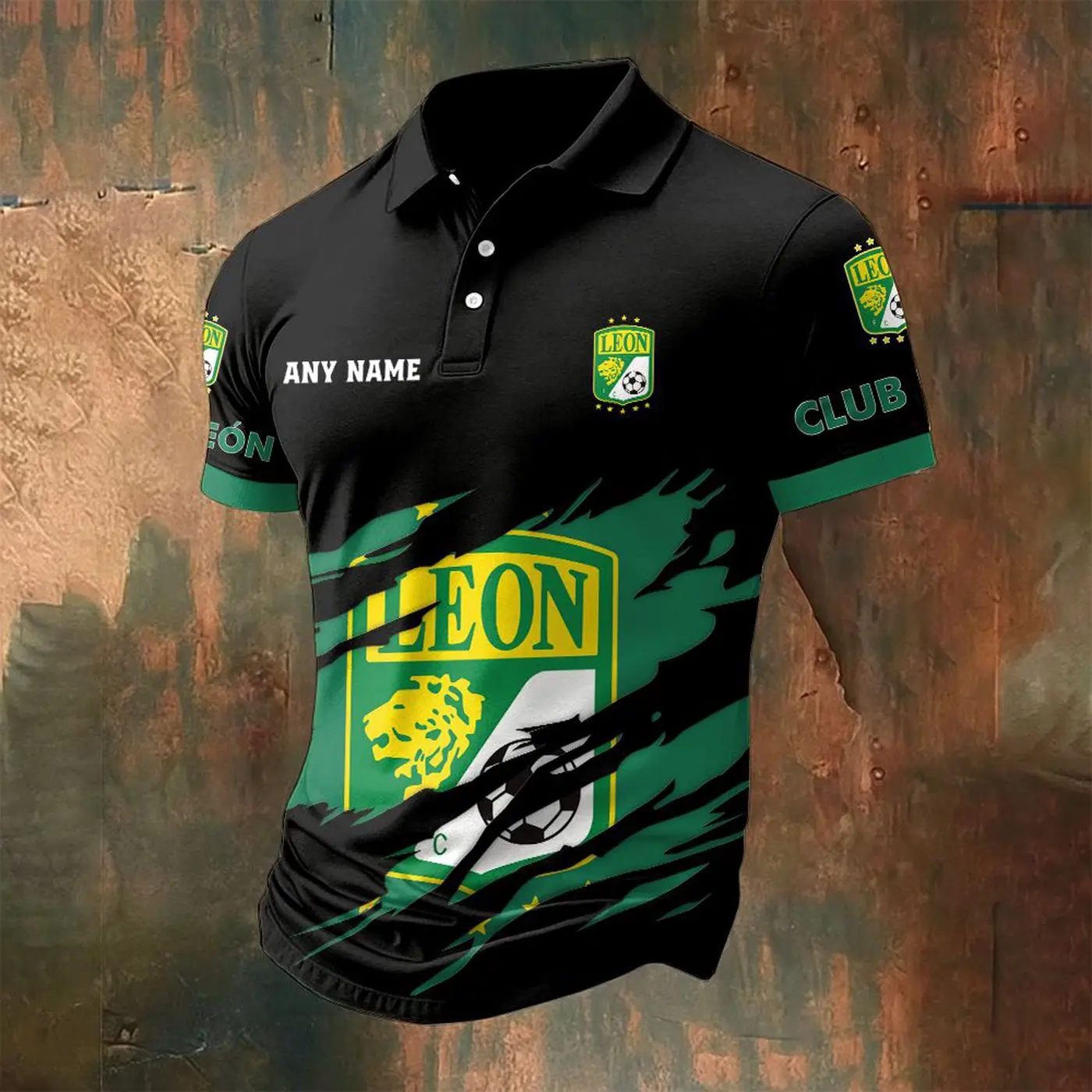 LIGA MX Club Leon Personalized Name Multi Color Polo ST2502