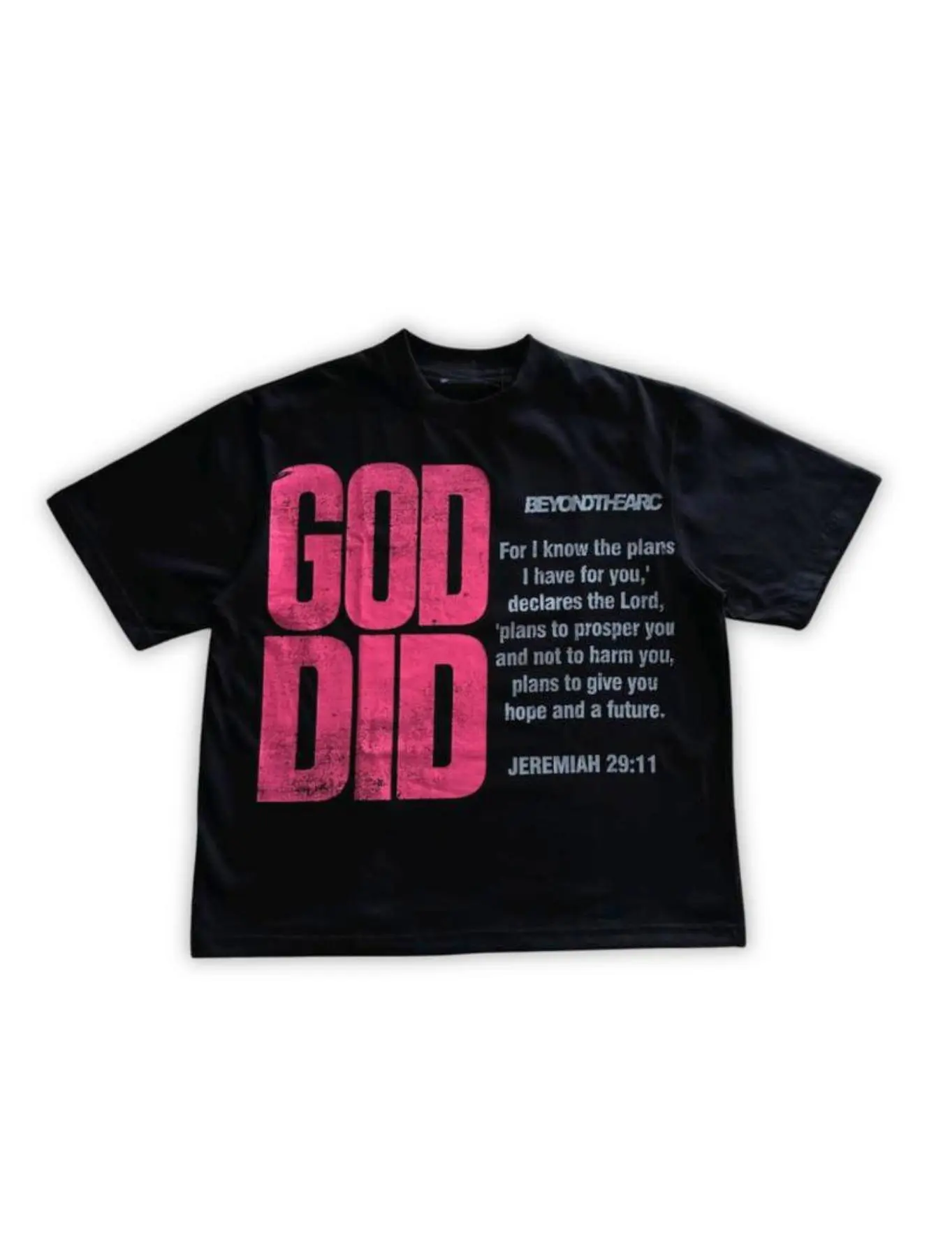 Vintage God Did Graphic Tee Christian Apparel Mens Casual Short Sleeve Crewneck Streetwear Top Tropical Style T-Shirt Classic Menswear graphic tee