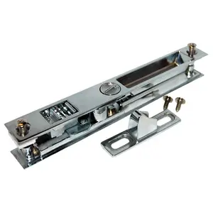 212 MAIN Chrome Keyless Type Upward Lock Patio Door Hardware, Barton Kramer 5497219 Model, with Keeper Screws for Secure Patio Door Fastening