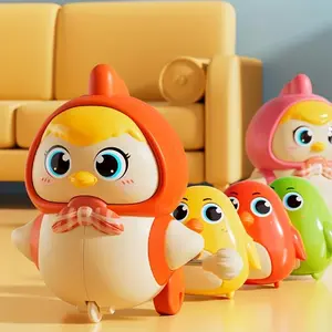 Cute Hen Mother Clockwork Toy Set (4 Pcs), Follows Chicken Swing, Adorable Cartoon Animal Kids Plaything, Fun Interactive Game