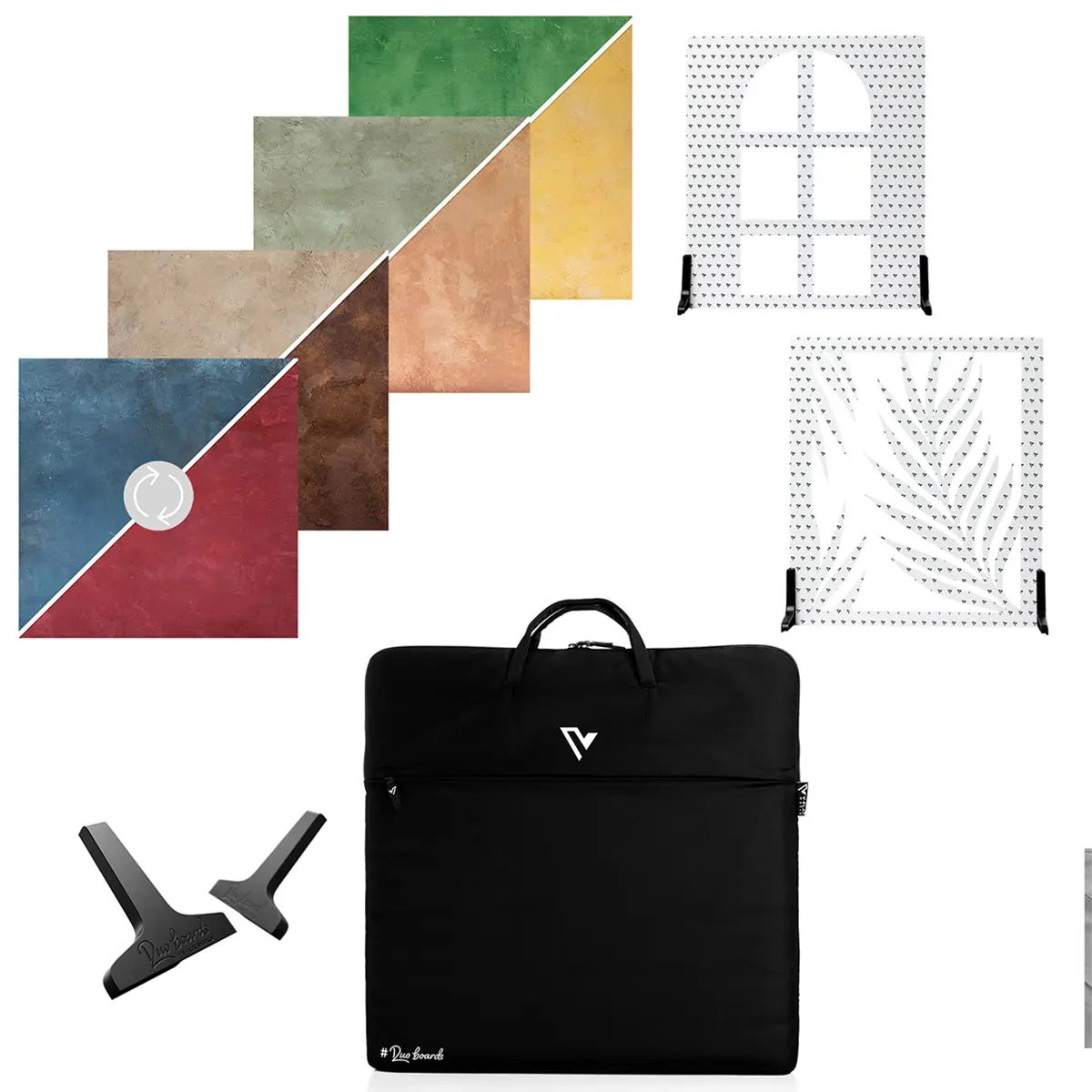 V-FLAT WORLD Textured Kit with 4x 24x24" Double Sided Duo Board Backdrop and 2x Shadow Board
