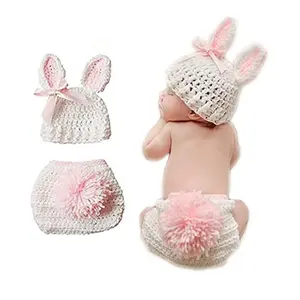 Baby clothing - Beautiful Cute crochet baby one-piece dress - Photography props baby Gift Set - Newborn pink Outfit